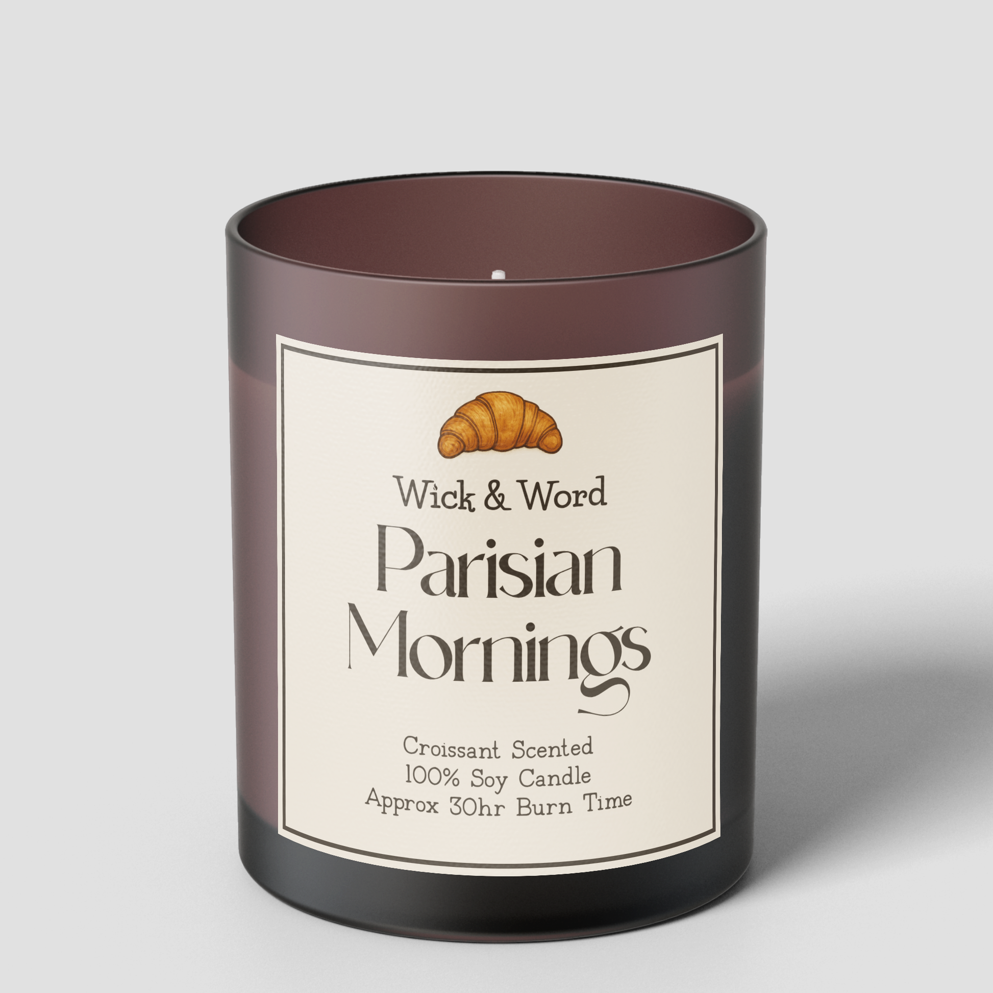 Parisian Mornings - Croissant Scented Candle Wick & Word