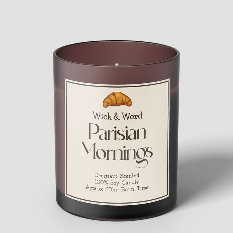 Parisian Mornings - Croissant Scented Candle Wick & Word